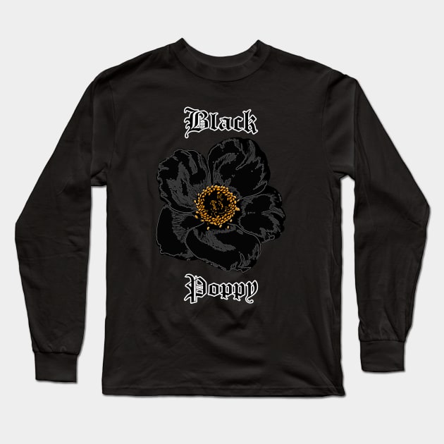 Black Poppy – Gothic flower Long Sleeve T-Shirt by IrvinGoth Garden